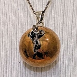 NWOT Vintage Copper Plated Harmony Ball with Silvertone Cherub